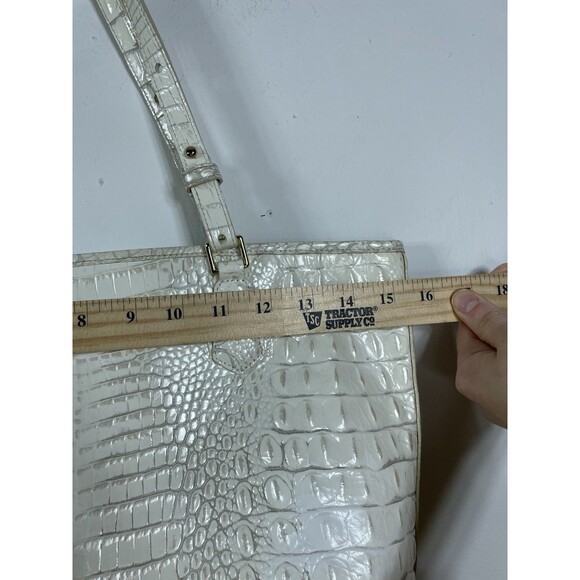 BRAHMIN Asher Tote Purse Vintage Bag White Medium - Picture 12 of 13